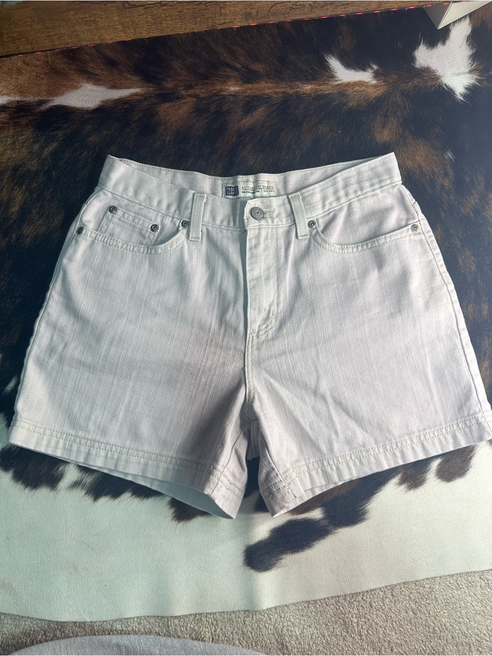 Vintage Faded Glory White Denim Shorts Y2K 100% Cotton